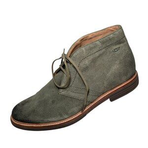 UGG Leighton Chukka Desert Boots Olive Green Waterproof Suede size 11.5 US